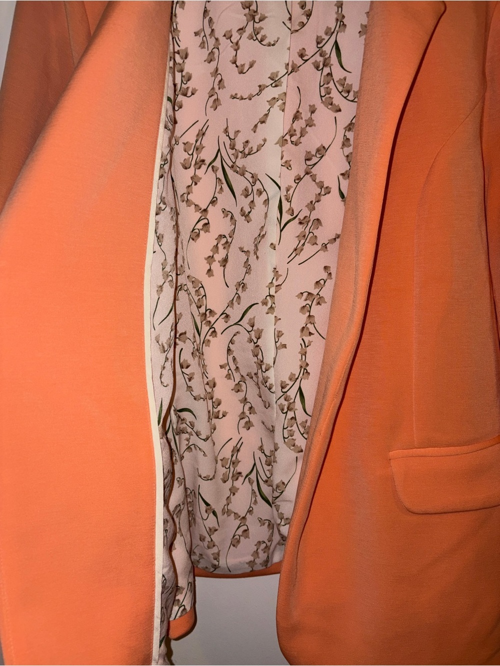 Skies Are Blue | Coral Open-Front Soft Blazer Jacket - Picture 3 of 5